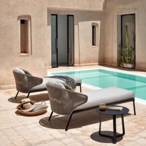 Garden Swimming Pool Wicker Sun Lounger