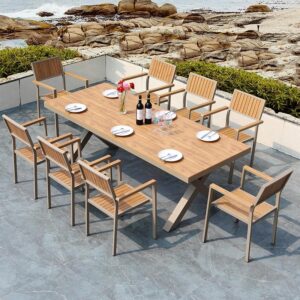 New Style Aluminum Outdoor Garden Dining Tables and Chairs for Cafe Restaurant
