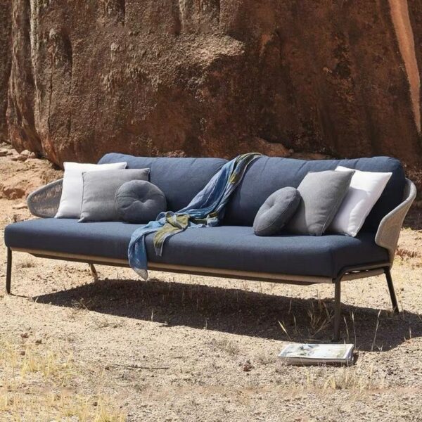 Teak Wook Outdoor Table Leisure Chairs and Rattan Sofa Modern Living Room Sets - Image 3