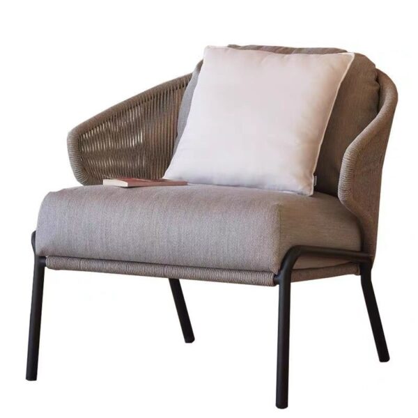 Teak Wook Outdoor Table Leisure Chairs and Rattan Sofa Modern Living Room Sets - Image 5