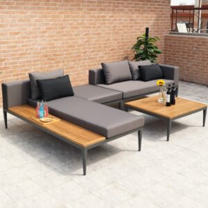 Villa Patio Section Wood Garden Sofa