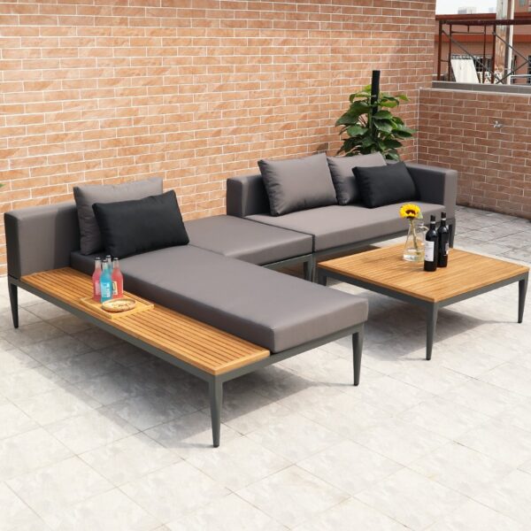 Villa Patio Section Wood Garden Sofa