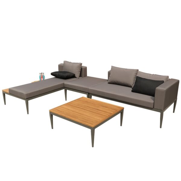Villa Patio Section Wood Garden Sofa - Image 4